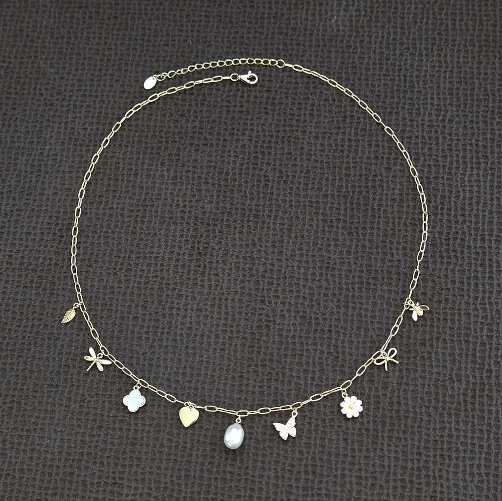 Argento Vivo Dainty Gold💛 Stationary Charms Necklace - NWT - Picture 13 of 15